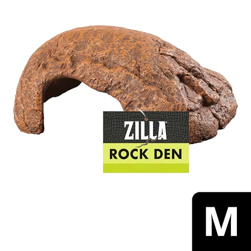 Zilla Rock Den, Naturalistic Rock Décor, Ideal Hideaway for Snakes, Skinks, Geckos, Bearded Dragons, Medium - size: Medium