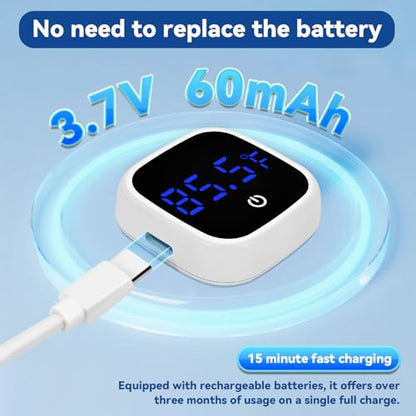 Rechargeable Digital Aquarium Water Thermometer with HD LED Screen, Display ±1℉, Fish Tank Decoration Accessories for Betta Axolotl Shrimp Turtle Reptile & Aquatic