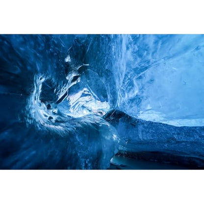 Glacial Ice Cave Aquarium Background Abstract Blue Ice Cave Style Terrarium Background Winter Glacial Caves Fish Tank Background Ice Caves Reptile Tank Enclosure Backgrounds 36x18in - color: Dark Blue, size: 36(W)x18(H)inches/ 90(W)*45cm(H)
