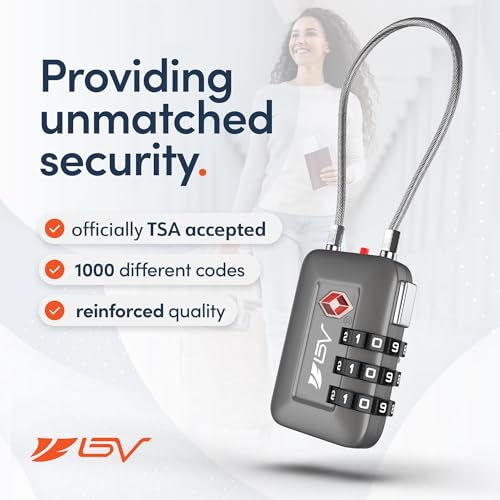 TSA Accepted Luggage Travel Lock, Set-Your-Own Combination Lock for School Gym Locker, Luggage Suitcase Baggage Locks, Filing Cabinets, Toolbox, Case (Slate Gray, 1 Pack) - color: Slate Gray 1-Pack