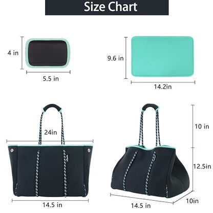 Hibala Neoprene Multipurpose Beach Bag,Gym/Travel/Pool Bag,Tote For Women&Men - color: Grey