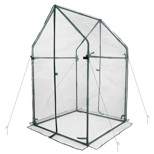 Gardzen Mini Greenhouse with Zipped Mesh Cover 36.2"(L) x36.2(W) x59.5(H) | Steel Frame Portable Outdoor Greenhouse, Enhanced Ventilation, Ideal for Spring, Summer & Fall - size: 36”(L) x36”(W) x59”(H)