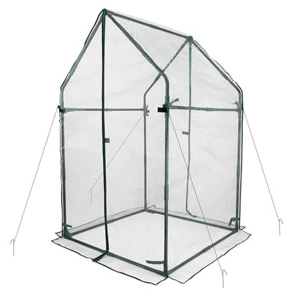 Gardzen Mini Greenhouse with Zipped Mesh Cover 36.2"(L) x36.2(W) x59.5(H) | Steel Frame Portable Outdoor Greenhouse, Enhanced Ventilation, Ideal for Spring, Summer & Fall - size: 36”(L) x36”(W) x59”(H)