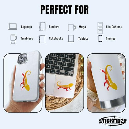 Custom Bearded Dragon Name Transparent Sticker Personalized Customized Lizard Bearded Dragon Pet Owner Waterproof UV DTF Stickers for Water Bottle, Tumbler, Laptop, Helmet, Car, Cute Gifts for Her Him