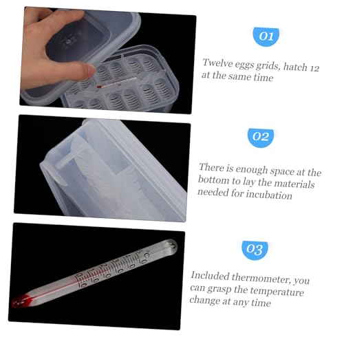 VANZACK Egg Hatching Incubator Box 12 Holes Gecko Incubator Reptile Hatchery for Snakes Lizards