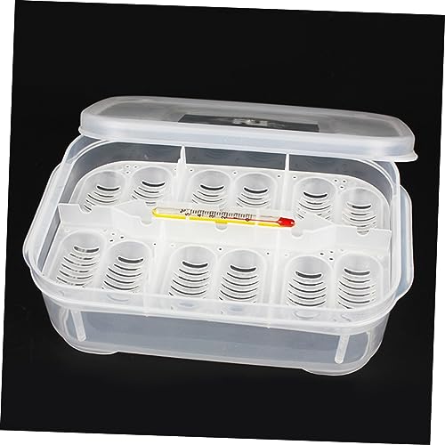 DOITOOL Transparent Breeding Isolation Box Incubator for Snakes and Lizards Hatching Box with Thermometer for Reptiles Holds Up to Eggs Easy to Clean and Observe