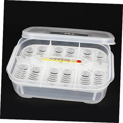 DOITOOL Transparent Breeding Isolation Box Incubator for Snakes and Lizards Hatching Box with Thermometer for Reptiles Holds Up to Eggs Easy to Clean and Observe