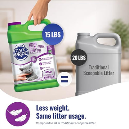 Cat's Pride Total Odor Control, Max Power, Clumping Litter Scented 15lb - size: 15 Pound, style: Total Odor Control Scented