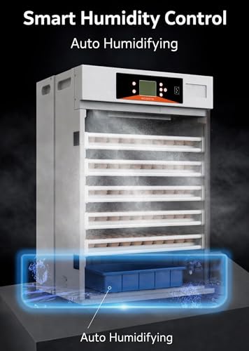 400 Egg Commercial Cabinet Incubator with Auto Egg Turning, Precise Temperature & Humidity Control, Large Poultry Incubator for Chicken, Duck, Goose & Quail Eggs, Ideal for Large Farms