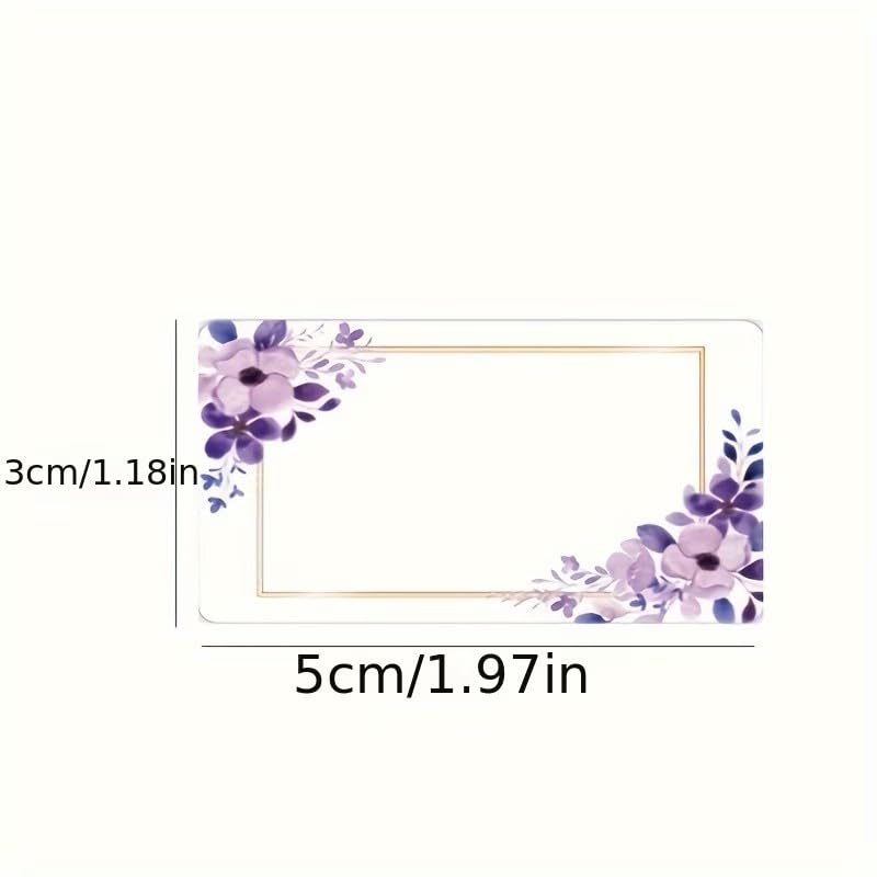 250pcs/roll Flower Pattern Self-Adhesive Labels for Gift Packaging, Handwritten Rectangular Name Stickers, Style 1 - color: Colorful 58