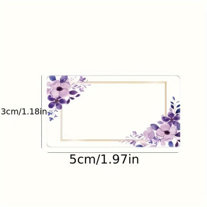 250pcs/roll Flower Pattern Self-Adhesive Labels for Gift Packaging, Handwritten Rectangular Name Stickers, Style 1 - color: Colorful 58