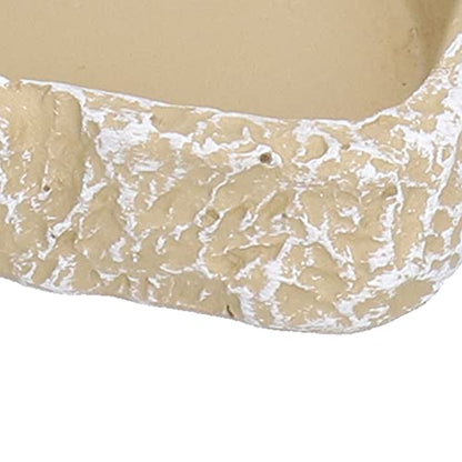 Yosoo Reptile Food Bowl Resin Feeding Plate for Small Pets Turtles Lizards Frogs Geckos Flat Bottom Design Easy to Clean Aquarium Decor