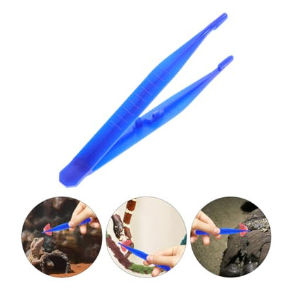 Garneck Reptile Feeding Clamp 6pcs Plastic Tweezers for Scorpion Lizard Snake Care
