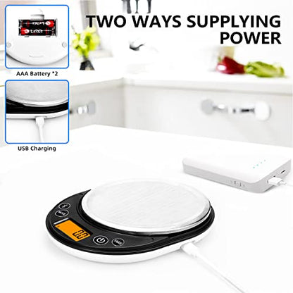 Smart Digital Food Scale Grams and Ounces Kitchen Scale 0.1g/3kg | Scale with Nutritional Calculator,Food Weight Scale for Weight Loss,Keto, Macro,Calorie,Meal Prep,6 units,LCD display