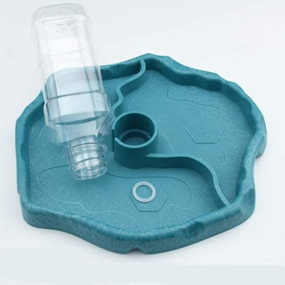 9oz Reptile Water Bottle, Turtle Automatic Feeders Waterer Food and Water Bowl pet Dispenser Bottle Feeding Dish for Lizard Tortoise Chameleon - color: Blue