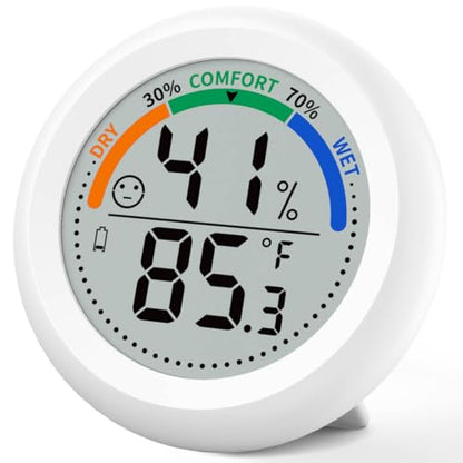 Digital Room Thermometer Hygrometer Indoor-Humidity Meter Monitor with Accurate Temperature Humidity Sensor Comfort Indicator ℃/℉ Switch for Wall Baby Home Greenhouse Cellar Garage Nest Reptile