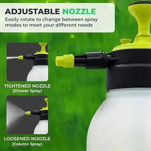 Flora 0.5 Gallon Garden Pump Sprayer – Handheld Pressure Sprayer with Adjustable Nozzle, Lock-On Trigger & Comfort Grip for Plants, Lawn, Home & Car Care