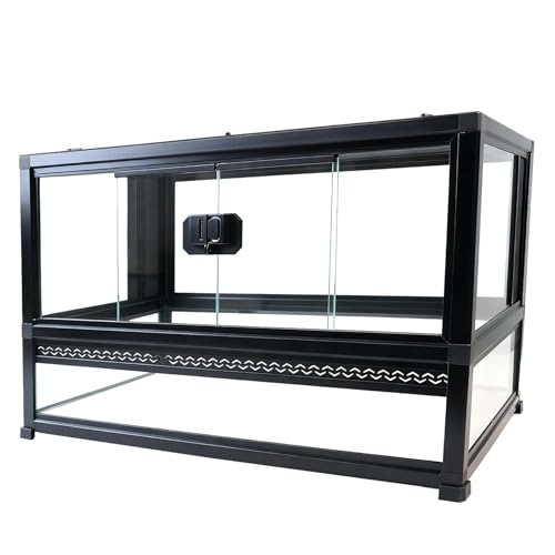 16 Gallon Reptile Glass Enclosure 22" x 14" x 12“ | Front Opening Reptile Terrarium Tank, Easy Assembly Habitat for Geckos, Small Lizards, Corn Snakes, Frogs, Hermit Crab - size: 22" x 14" x 12"