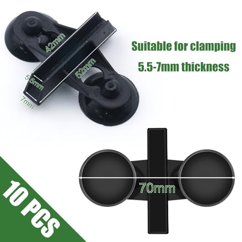 LINLAN 10 Pieces Aquarium Divider Suction Cup Clips, Glass Fixing Clips, Plastic Mesh Board Isolation Holders for Fish Tank (Black) - color: Black