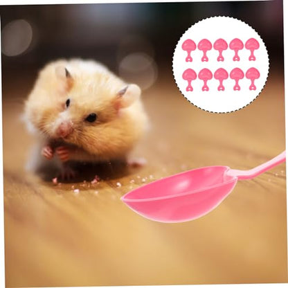 SUPVOX 10pcs Small Pet Food Scoop Hamster and Reptile Food Spoon Lightweight and Wear- for Feeding Small Animals Daily Life