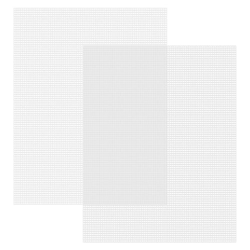Caydo 2 Pieces 7 Count Plastic Mesh Canvas Sheets for Embroidery | for Acrylic Yarn Crafting, Knit Crochet Projects and Make Aquarium Dividers (10.5 X 13.5 Inch) - color: Clear White - 2pcs