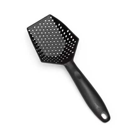 Reptile Sand Sifting Scoop Litter Shovel - Durable Metal Reptile Litter Cleaner Scooper with Black Non-Slip Handle, Fine Mesh Sifter for Lizard Substrate, Terrarium Sand & Waste Removal