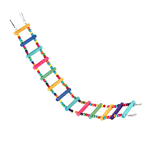 SunGrow Bird Ladder Bridge, 31x4 Inches, Raw Wood and Edible Dye, Suitable for Small to Medium Birds, 1 Piece