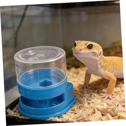 Kisangel 4pcs Small Reptile Water Fountain Automatic Plastic Water Dish for Tortoise Lizard Snake and Frog Terrarium Bowls Pet Feeder