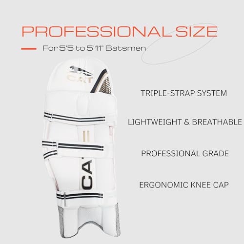 Titan Sports Professional Cricket Leg Guards for Adults Red/White | Lightweight, Match-Ready Pads | Right/Left Handed Options - color: Full White