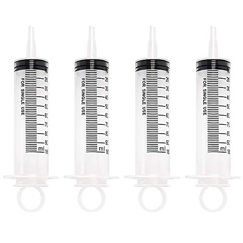 100ml Syringes with Caps (Pack of 4) for Industrial & Scientific - size: 100ml-4pcs