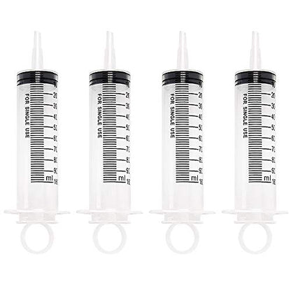 100ml Syringes with Caps (Pack of 4) for Industrial & Scientific - size: 100ml-4pcs