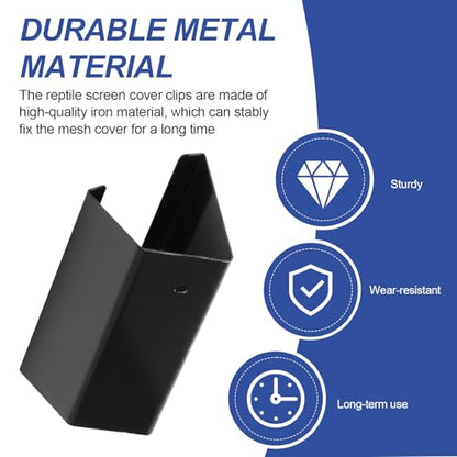 Reptile Screen Tank Clips,Terrarium Covers Heavy Duty Screen Clip for 5-29G | Reptile Aquarium Lid Clip, Screen Tank Metal Clip Escape for an Array of Reptiles from Terrarium, 6PCS