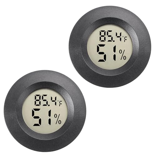 Hygrometer Thermometer Digital Humidity Meter 2 Pack | Mini Size,℉/℃ Conversion Indoor/Outdoor Humidity Monitor Reptile Thermometer For Greenhouse Garden Cellar