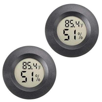 Hygrometer Thermometer Digital Humidity Meter 2 Pack | Mini Size,℉/℃ Conversion Indoor/Outdoor Humidity Monitor Reptile Thermometer For Greenhouse Garden Cellar