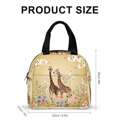 Giraffe Flowers Lunch Bag for Women Men | Insulated Lunch Box Leakproof Food Meal Containers Reusable Foldable 6L Capacity Lunch Tote Bags for Work Picnic Travel - color: style-16