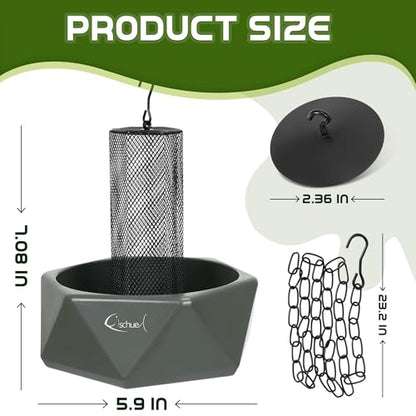 Chameleon Feeding Bowl, Hanging Insect Feeder with a Pillar for Prey to Climb Up, Suitable for Chameleon, Bearded Dragon, Lizard, Iguana, Gecko(Green) - color: Green