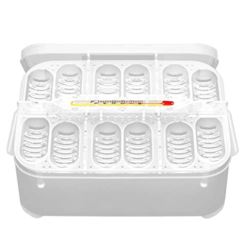 Reptile Incubation Box Reptile Incubator Egg Tray Hatching Box with 12 Grids for Turtle Gecko Lizards Mane