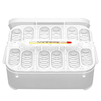 Reptile Incubation Box Reptile Incubator Egg Tray Hatching Box with 12 Grids for Turtle Gecko Lizards Mane