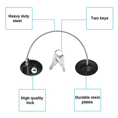 Hotop 4 Pack Cabinet Locks with Keys Refrigerator Fridge Locks Replacement with Steel Wire Self Adhesive Child and Baby Proofing Safety for File Drawers Deep Freezer Doors Latch(White and Black) - color: White and Black