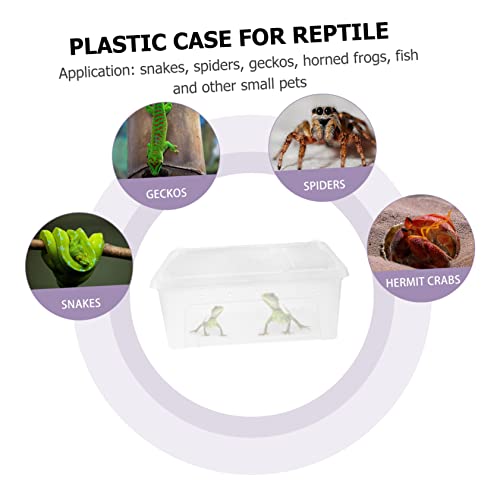 UPKOCH 1pc Transparent Plastic Reptile Box for Spider Scorpion Gecko Snake Tortoise Case with Ventilation for Transport and Feeding of Pets White