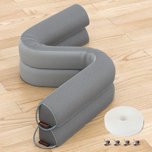 MAGZO Door Draft Stopper 36 Inches, Energy Saving, 2-Pack Gray | Weighted Sound Proofing for Door Draft Blocker, Triangular Under Door Gap Filler with Machine Washable Fabric - size: 36 inches