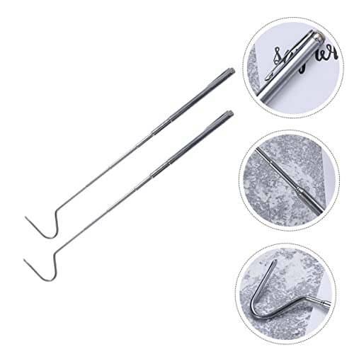 2pcs Stainless Steel Telescoping Reptile Hook Durable Snake Catching Tool for Safe Handling of Snakes and Reptiles Easy to Carry and Store for Maximum Grip