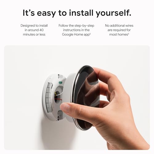 Google Nest Learning Thermostat (4th gen) + Nest Temperature Sensor (2nd gen) - Obsidian - color: Polished Obsidian