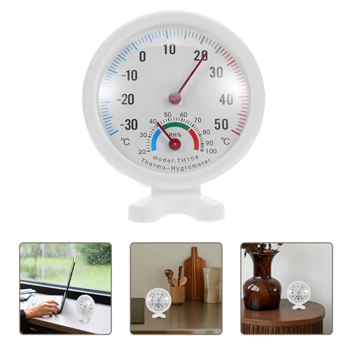 Homoyoyo 2pcs Analog Thermometer Hygrometer Dial 75mm Mini Temperature Humidity Gauge for Indoor Use Fridge Humidifier Reptile Tank Accurate Humidity Tester