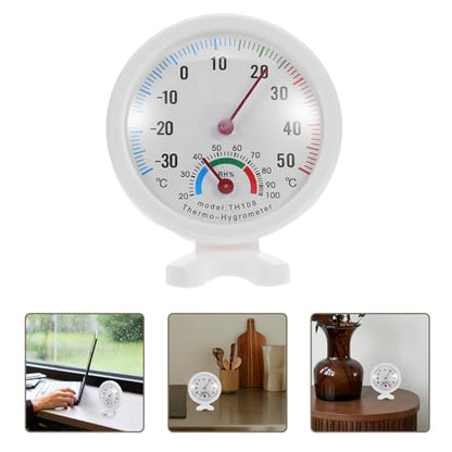 Homoyoyo 2pcs Analog Thermometer Hygrometer Dial 75mm Mini Temperature Humidity Gauge for Indoor Use Fridge Humidifier Reptile Tank Accurate Humidity Tester