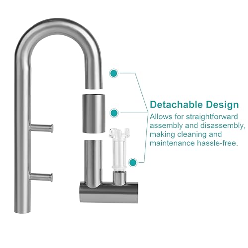 Stainless Steel Lily Pipe Set – Premium Inflow & Outflow with Detachable Skimmer – Fish & Shrimp Safe, Easy Maintenance (17mm for 16/22mm (5/8'' i.d.) tubing)