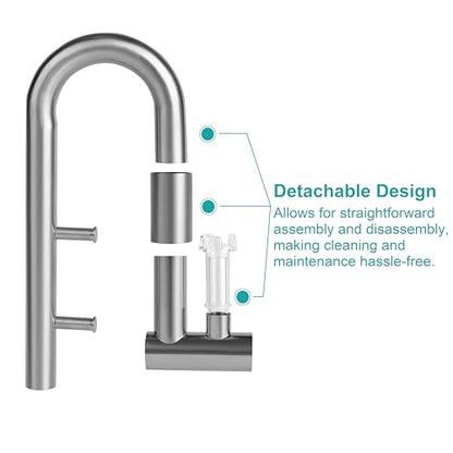 Stainless Steel Lily Pipe Set – Premium Inflow & Outflow with Detachable Skimmer – Fish & Shrimp Safe, Easy Maintenance (17mm for 16/22mm (5/8'' i.d.) tubing)
