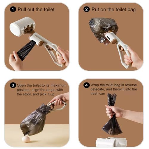 Pooper Scooper for Large Medium & Small Dogs Heavy Duty, 14.18“Long Handled Dog Poop Scooper for Grass,Durable Dog Poop Pick Up Tool, Poop Grabber with 2 Dog Poop Bags 1 Dispenser Poop Scoop，