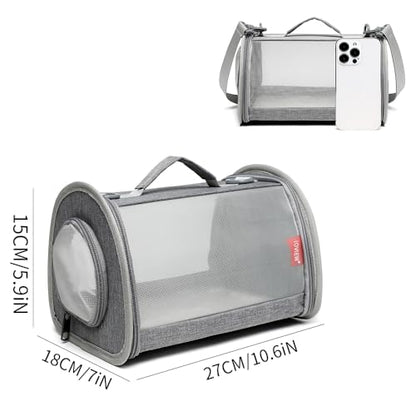Guinea Pig Carrier Travel Small Animal Carrier Bag Lizard Bird Rabbit Carrier Cage Squirrel Breathable Bag Portable Travel Hamster Small Pet Hangbag (Small, Gray) - color: gray, size: Small