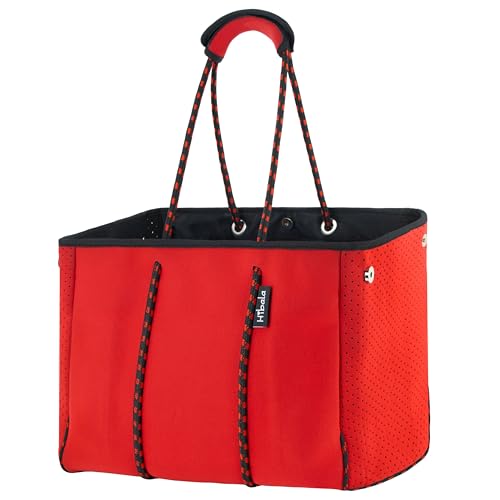 Hibala Neoprene Multipurpose Beach Bag,Gym/Travel/Pool Bag,Tote For Women&Men - color: Red